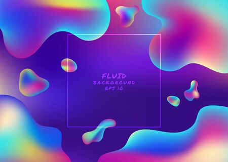 Fluid background element flow dynamic colorful modern frame with space for your text. vector illustrationのイラスト素材