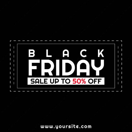 Black friday modern minimal design line dashed style sale festival. vector illustrationのイラスト素材