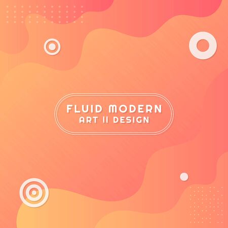 Fluid modern art design wave shape background colorful bright style. vector illustrationのイラスト素材