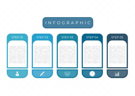 Infographic modern flat design use for business work and planning step. vector illustration.のイラスト素材