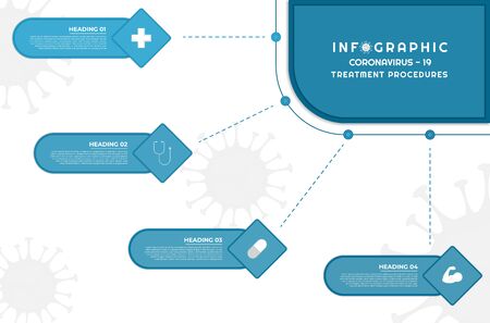 Infographic geometric square shape design for medical covid-19 concept. vector illustration.のイラスト素材