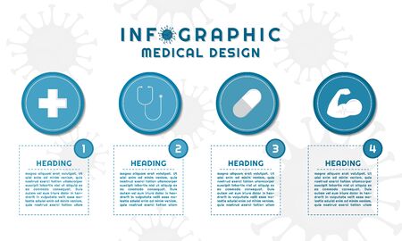Infographic icon in circle shape for medical design with space for text. vector illustration.のイラスト素材