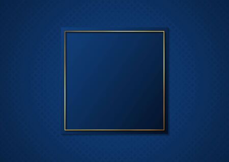 Minimal abstract design square shape gold metallic frame luxury style with space. vector illustration.のイラスト素材