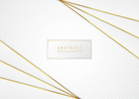Luxury white background abstract gold style square frame with space for content. vector illustration.のイラスト素材
