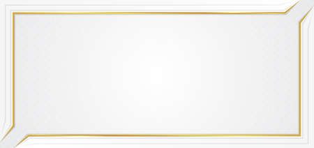 Luxury white and gold frame design with space for content. vector illustration.のイラスト素材