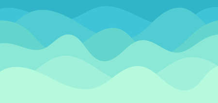 Fluid background water wave design like the sea cyan color overlap layer. vector illustration.のイラスト素材