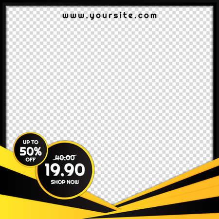 Sale banner black friday frame design modern style with space for image. vector illustration.のイラスト素材