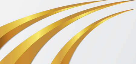 Luxury gold metallic line curve overlap layer design white background. vector illustration.のイラスト素材