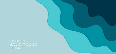 Fluid water wave overlap shape blue color design with space. vector illustration.のイラスト素材