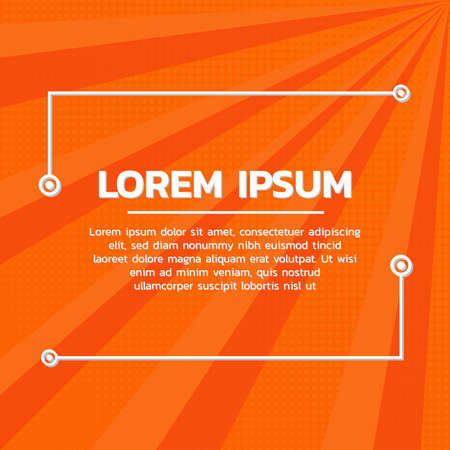 Quote banner orange color background design halftone retro style. vector illustration.のイラスト素材
