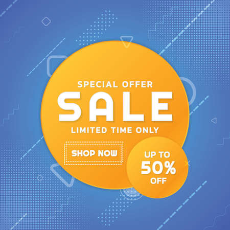 Sale banner party concept circle frame design. vector illustration.のイラスト素材