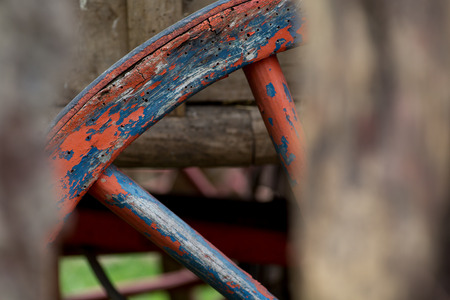 Old wooden wheleの写真素材