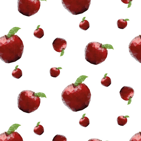 Pattern with polygonal applesのイラスト素材