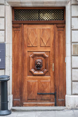 external wooden entrance doors to housesの写真素材