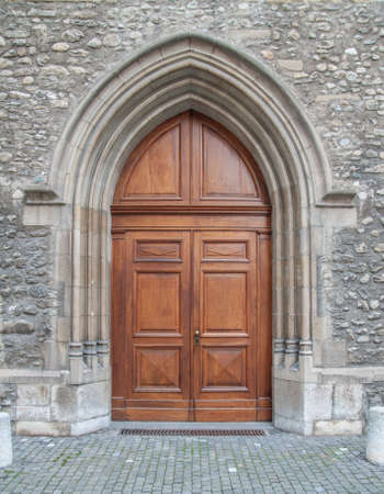 external wooden entrance doors to housesの写真素材