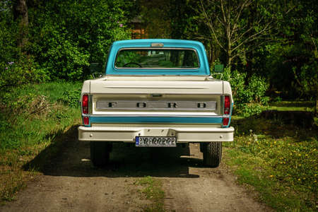 In Poland, in the city of PoznaÅ, there is the American Classic Center, company renovating old American cars. This Ford is one of their projects. Antique American car, truck, Ford F100のeditorial素材