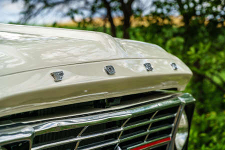 In Poland, in the city of PoznaÅ, there is the American Classic Center, company renovating old American cars. This Ford is one of their projects. Antique American car, truck, Ford F100のeditorial素材