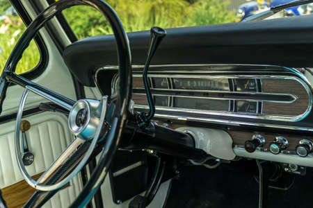In Poland, in the city of PoznaÅ, there is the American Classic Center, company renovating old American cars. This Ford is one of their projects. Antique American car, truck, Ford F100のeditorial素材