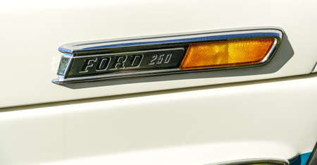 In Poland, in the city of PoznaÅ, there is the American Classic Center, company renovating old American cars. This Ford is one of their projects. Antique American car, truck, Ford F100のeditorial素材