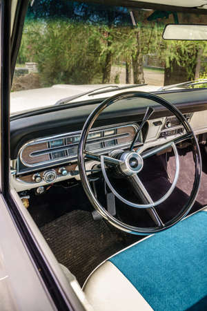 In Poland, in the city of PoznaÅ, there is the American Classic Center, company renovating old American cars. This Ford is one of their projects. Antique American car, truck, Ford F100のeditorial素材