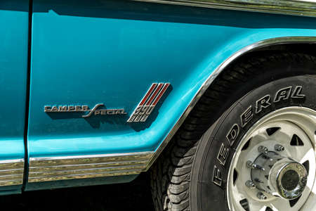In Poland, in the city of PoznaÅ, there is the American Classic Center, company renovating old American cars. This Ford is one of their projects. Antique American car, truck, Ford F100のeditorial素材