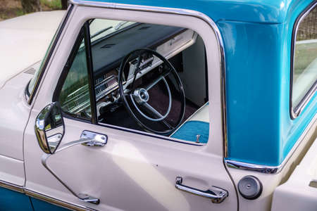 In Poland, in the city of PoznaÅ, there is the American Classic Center, company renovating old American cars. This Ford is one of their projects. Antique American car, truck, Ford F100のeditorial素材
