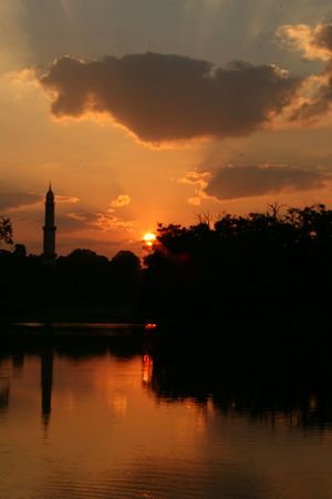 Minaret at dawnの写真素材