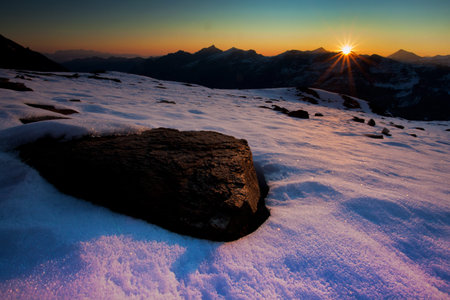 Sunrise in Hohe Tauern National Park in Austria