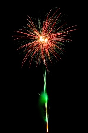 Colorful fireworks of various colors over night skyの写真素材