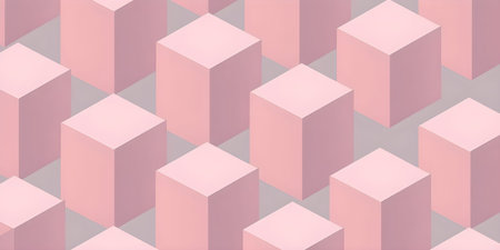 Abstract background of pink cubes. 3d rendering, 3d illustration.の素材