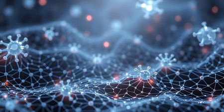 Abstract polygonal space low poly dark background with connecting dots and lines. Connection structure. 3d renderingの素材