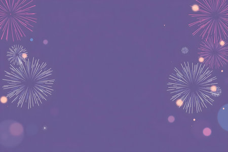 Fireworks background with space for text or image. Vector illustration.の素材