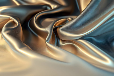 Golden satin background. 3d rendering, 3d illustration.の素材