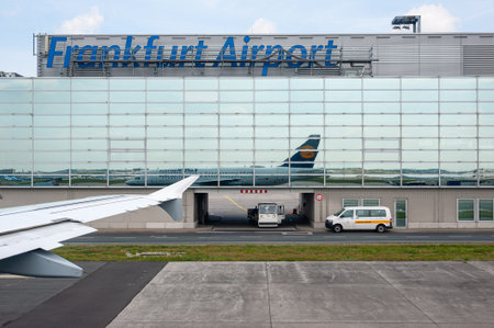 05/26/2019. Frankfurt Airport, Germany. Operated by Fraport and serves as the main hub for Lufthansa...