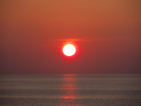 Sunset over the seaの写真素材