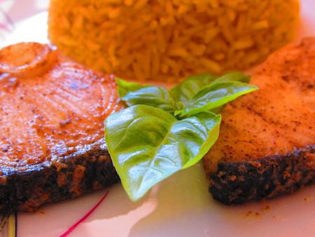 Shark, Basil, Curry Riceの写真素材