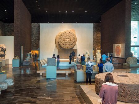 Mexico City, Central America, The National Museum of Anthropology, ancient Aztec Mayan artifactsのeditorial素材