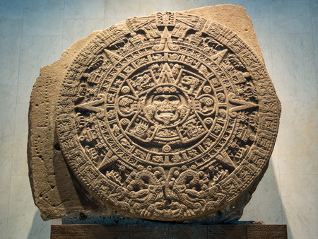 The Mayan Calendar, Inca, Aztec, Prediction of the end of the world in 2012, picture taken in January 2018のeditorial素材