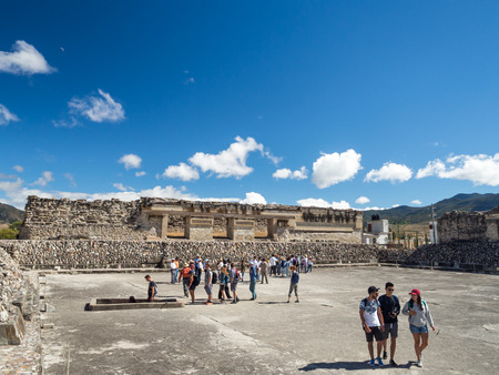 Mitla, Oaxaca, Mexico, South America: January 2018 [Mayan city ruins, Zapotec archeological site, town church]のeditorial素材