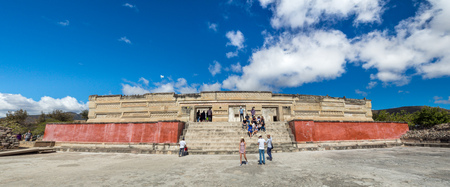 Mitla, Oaxaca, Mexico, South America: January 2018 [Mayan city ruins, Zapotec archeological site, town church]のeditorial素材