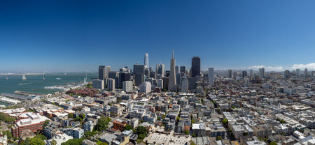 The City of San Francisco, California, USA - July 2018: Downtown Skyline