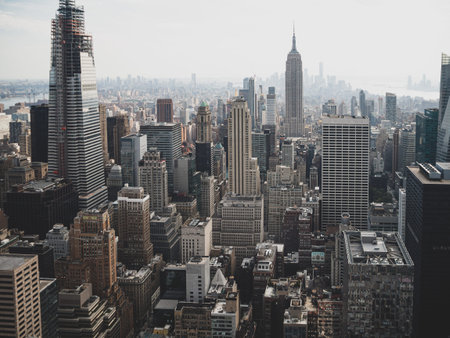 Manhattan, New York, United States of Americe : [ City architecture details from above and down...