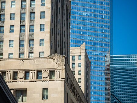 Manhattan, New York, United States of Americe : [ City architecture details from above and down below, apartment buildings and offices ]のeditorial素材