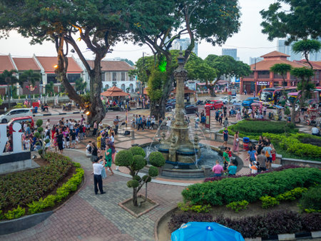 Malacca City, Malaysia: Christ Church by the river walk with restaurants, bars and fort castle