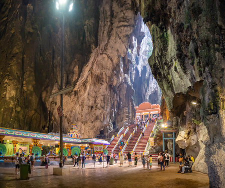 Kuala Lumpur, Mlaysia : Batu caves temple and Hindu shrine, tourist cavern complex