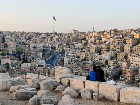 Amman citadel Roman archeological site, old town, Jordan