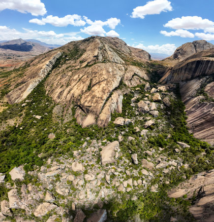 Landscapes of the island of Madagascar, Central Highlands Anja reserve parkの写真素材