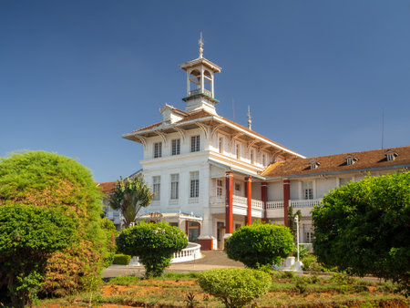 Landscapes of the island of Madagascar, city of Andsirabe street life and shoppingの写真素材