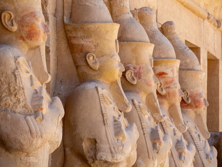 LUXOR, EGYPT : The Mortuary Temple of Hatshepsut at Deir el-Bahari near the Valley of the Queens, an...