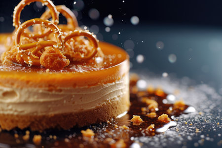 Dessert Fusion: Exploring the Richness of Pretzels and Caramel in Cheesecakeの素材